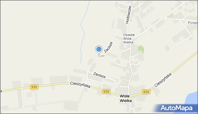 Wisła Wielka, Zacisze, mapa Wisła Wielka