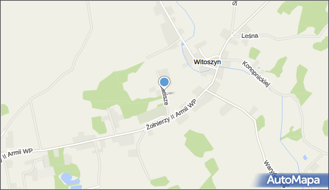 Witoszyn gmina Wymiarki, Zacisze, mapa Witoszyn gmina Wymiarki