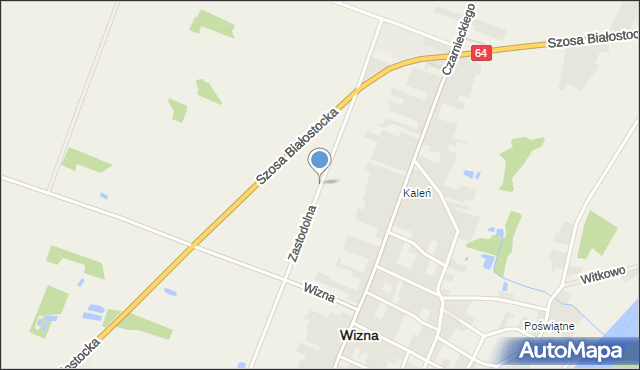 Wizna, Zastodolna, mapa Wizna