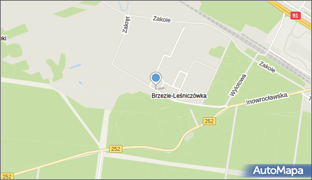 Włocławek, Zakręt, mapa Włocławka