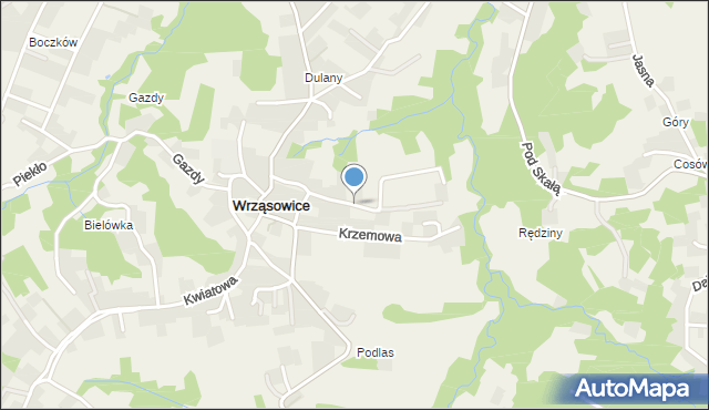 Wrząsowice, Zaogrodzie, mapa Wrząsowice