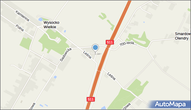 Wysocko Wielkie, Zakątek, mapa Wysocko Wielkie