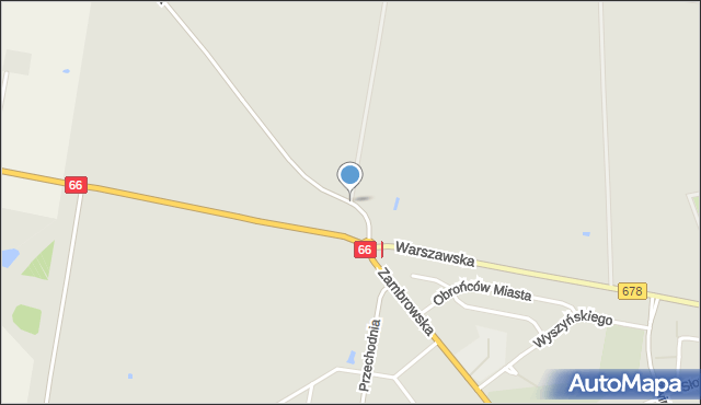 Wysokie Mazowieckie, Zambrowska, mapa Wysokie Mazowieckie