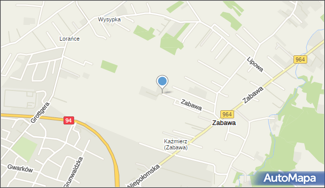 Zabawa gmina Wieliczka, Zabawa, mapa Zabawa gmina Wieliczka