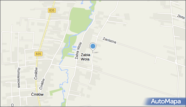 Żabia Wola gmina Głusk, Żabia Wola, mapa Żabia Wola gmina Głusk