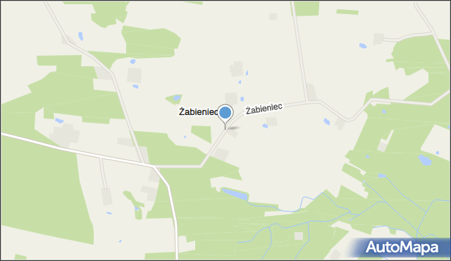 Żabieniec gmina Lipno, Żabieniec, mapa Żabieniec gmina Lipno