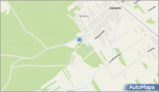 Zabieżki, Zawilcowa, mapa Zabieżki