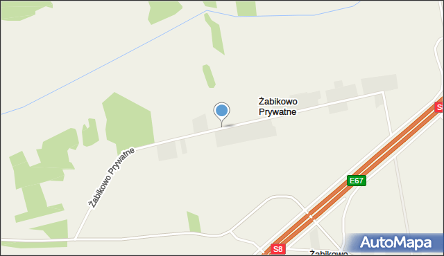 Żabikowo Prywatne, Żabikowo Prywatne, mapa Żabikowo Prywatne