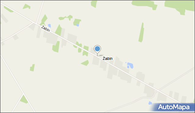 Żabin gmina Goworowo, Żabin, mapa Żabin gmina Goworowo