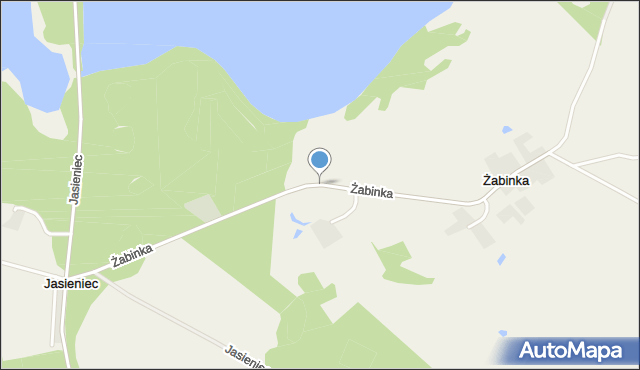 Żabinka gmina Kruklanki, Żabinka, mapa Żabinka gmina Kruklanki