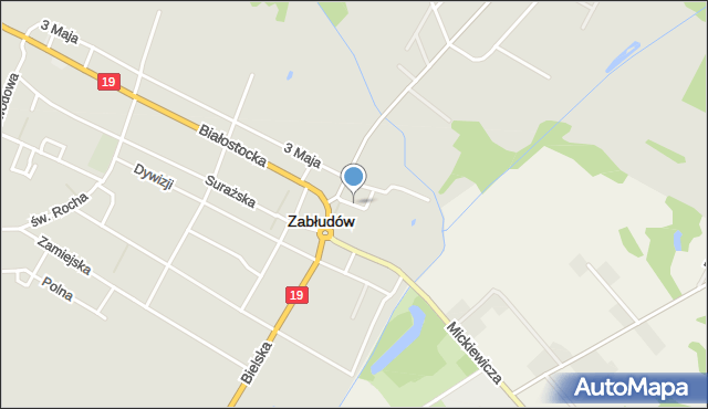 Zabłudów, Zaułek, mapa Zabłudów