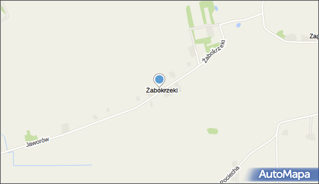 Żabokrzeki gmina Daszyna, Żabokrzeki, mapa Żabokrzeki gmina Daszyna