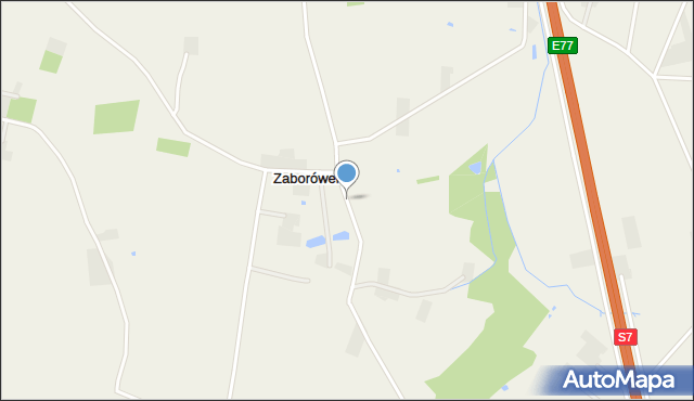 Zaborówek gmina Belsk Duży, Zaborówek, mapa Zaborówek gmina Belsk Duży
