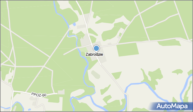 Zabrodzie gmina Szydłowo, Zabrodzie, mapa Zabrodzie gmina Szydłowo