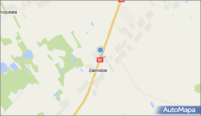 Zabrodzie gmina Urszulin, Zabrodzie, mapa Zabrodzie gmina Urszulin