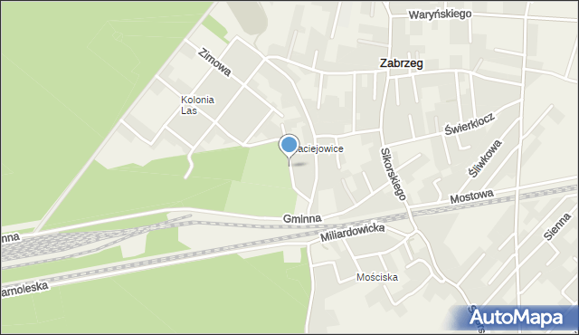 Zabrzeg, Zakole, mapa Zabrzeg