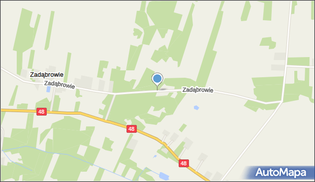 Zadąbrowie gmina Głowaczów, Zadąbrowie, mapa Zadąbrowie gmina Głowaczów