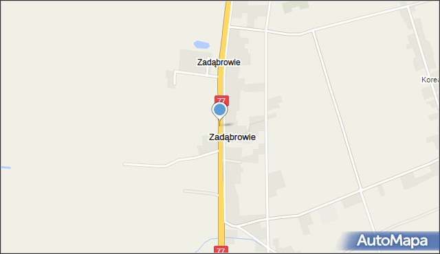 Zadąbrowie gmina Orły, Zadąbrowie, mapa Zadąbrowie gmina Orły