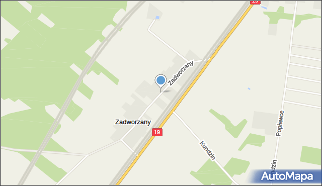 Zadworzany, Zadworzany, mapa Zadworzany