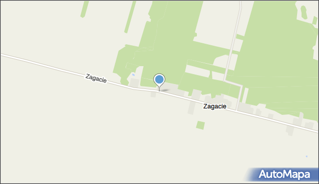 Zagacie gmina Przedbórz, Zagacie, mapa Zagacie gmina Przedbórz