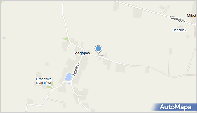 Zagajów gmina Czarnocin, Zagajów, mapa Zagajów gmina Czarnocin