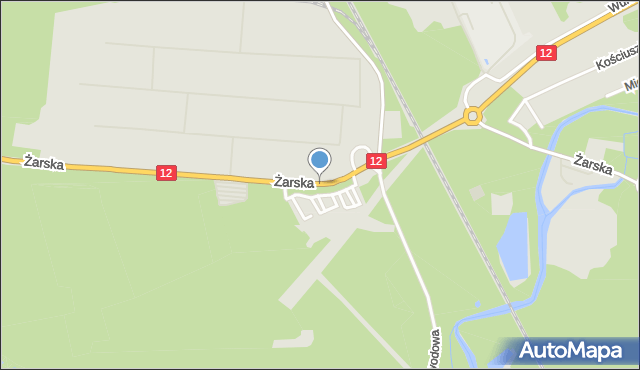 Żagań, Żarska, mapa Żagań