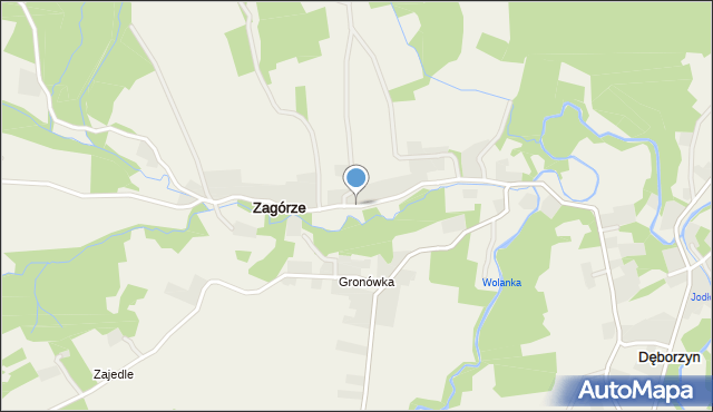 Zagórze gmina Jodłowa, Zagórze, mapa Zagórze gmina Jodłowa