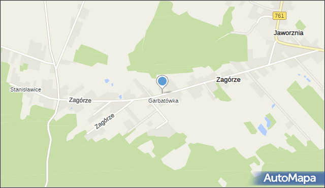 Zagórze gmina Piekoszów, Zagórze, mapa Zagórze gmina Piekoszów