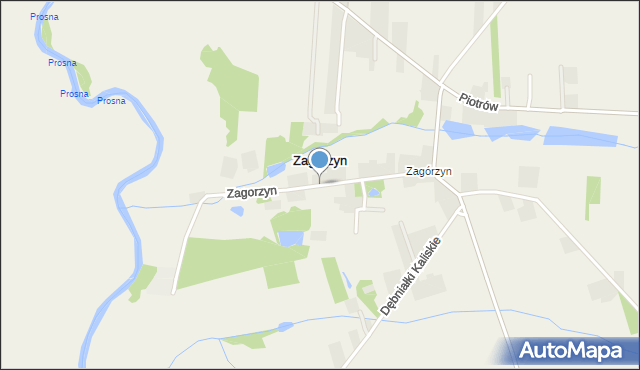 Zagorzyn gmina Blizanów, Zagorzyn, mapa Zagorzyn gmina Blizanów