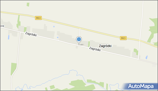 Zagródki gmina Potok Górny, Zagródki, mapa Zagródki gmina Potok Górny