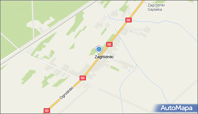 Zagrodniki gmina Łochów, Zagrodniki, mapa Zagrodniki gmina Łochów