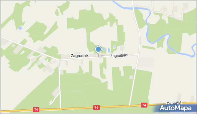 Zagrodniki gmina Rusiec, Zagrodniki, mapa Zagrodniki gmina Rusiec