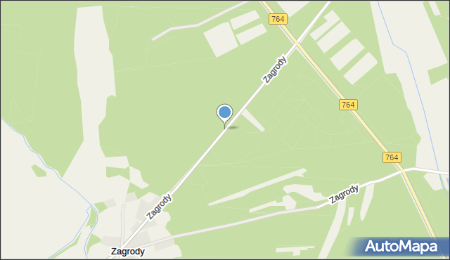 Zagrody gmina Staszów, Zagrody, mapa Zagrody gmina Staszów