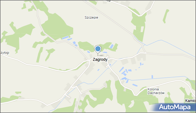 Zagrody gmina Wilczyce, Zagrody, mapa Zagrody gmina Wilczyce