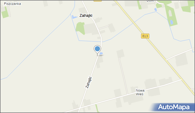 Zahajki gmina Drelów, Zahajki, mapa Zahajki gmina Drelów