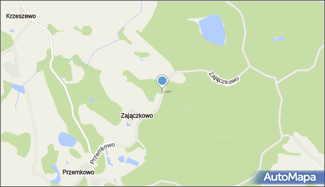 Zajączkowo gmina Miastko, Zajączkowo, mapa Zajączkowo gmina Miastko