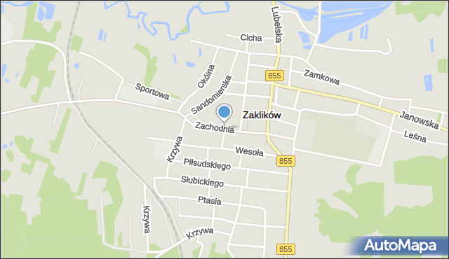 Zaklików, Zachodnia, mapa Zaklików