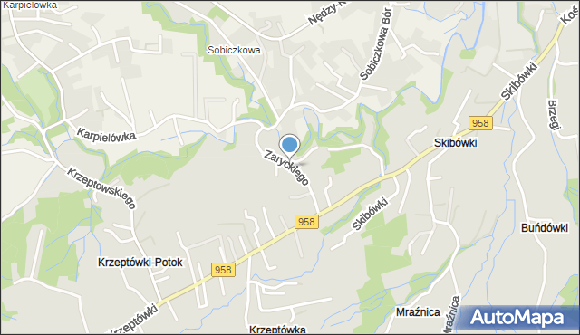 Zakopane, Zaryckiego Szymona, mapa Zakopanego