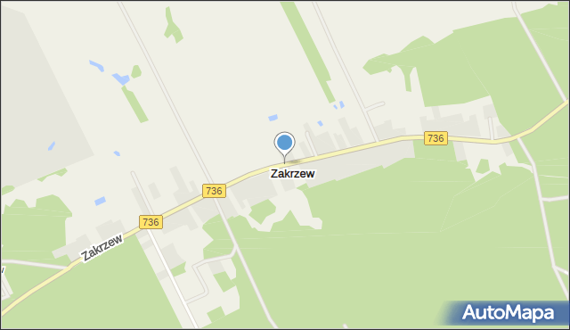 Zakrzew gmina Grabów nad Pilicą, Zakrzew, mapa Zakrzew gmina Grabów nad Pilicą