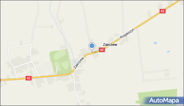 Zakrzew gmina Kodrąb, Zakrzew, mapa Zakrzew gmina Kodrąb