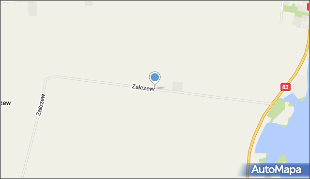 Zakrzew gmina Warta, Zakrzew, mapa Zakrzew gmina Warta