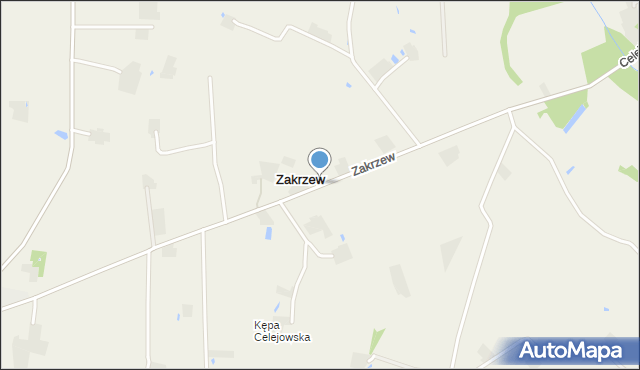 Zakrzew gmina Wilga, Zakrzew, mapa Zakrzew gmina Wilga