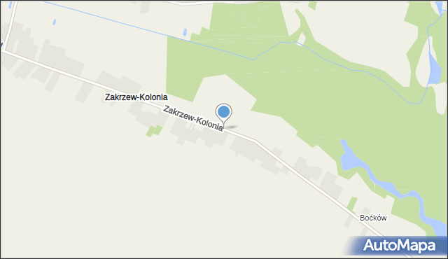 Zakrzew-Kolonia gmina Zakrzew, Zakrzew-Kolonia, mapa Zakrzew-Kolonia gmina Zakrzew