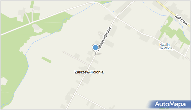 Zakrzew-Kolonia gmina Zakrzew, Zakrzew-Kolonia, mapa Zakrzew-Kolonia gmina Zakrzew