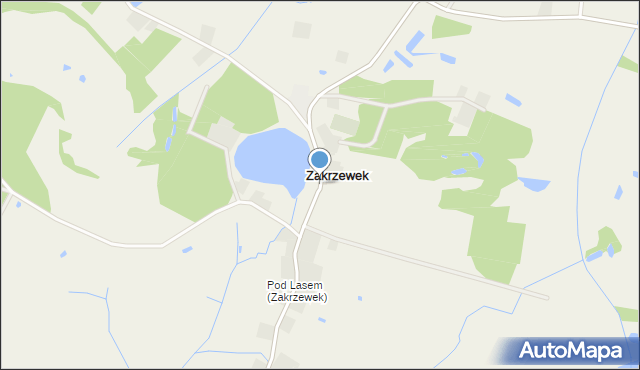 Zakrzewek gmina Więcbork, Zakrzewek, mapa Zakrzewek gmina Więcbork