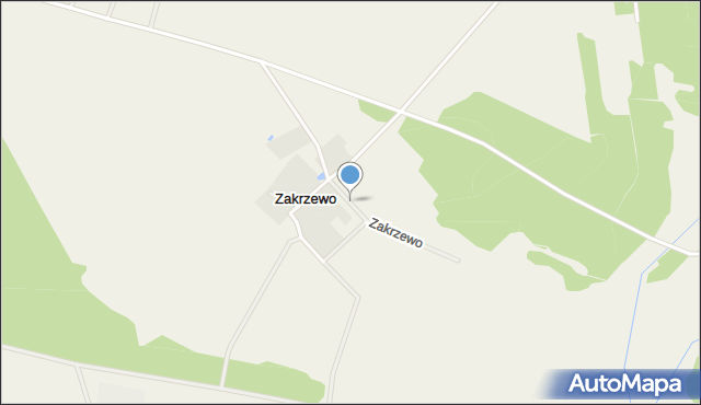 Zakrzewo gmina Wyszki, Zakrzewo, mapa Zakrzewo gmina Wyszki