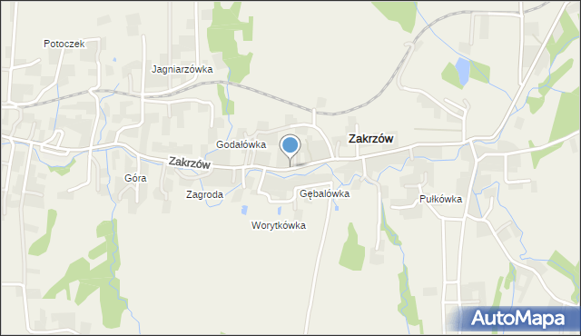 Zakrzów gmina Stryszów, Zakrzów, mapa Zakrzów gmina Stryszów