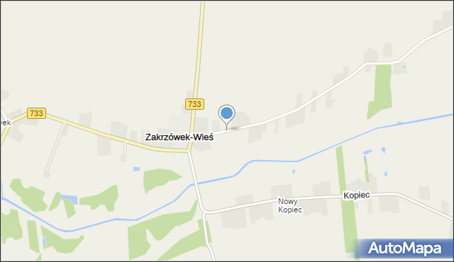 Zakrzówek-Wieś gmina Kazanów, Zakrzówek-Wieś, mapa Zakrzówek-Wieś gmina Kazanów