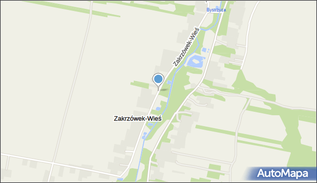 Zakrzówek-Wieś gmina Zakrzówek, Zakrzówek-Wieś, mapa Zakrzówek-Wieś gmina Zakrzówek
