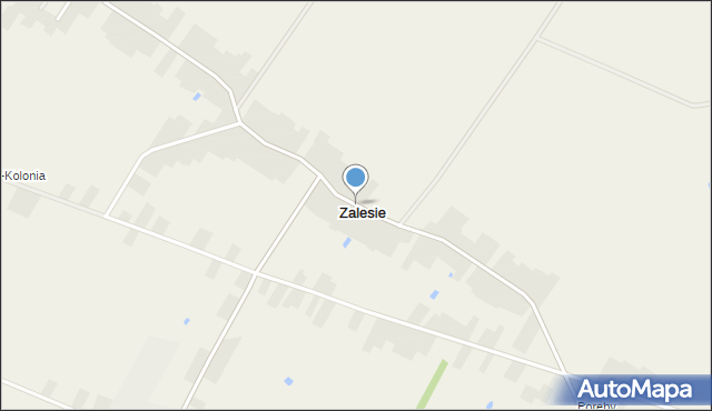 Zalesie gmina Łuków, Zalesie, mapa Zalesie gmina Łuków